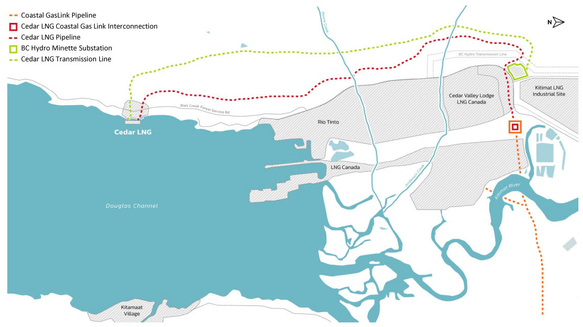 map of Cedar LNG