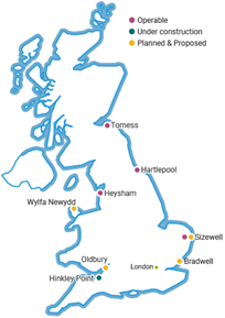 Nuclear sites in the UK