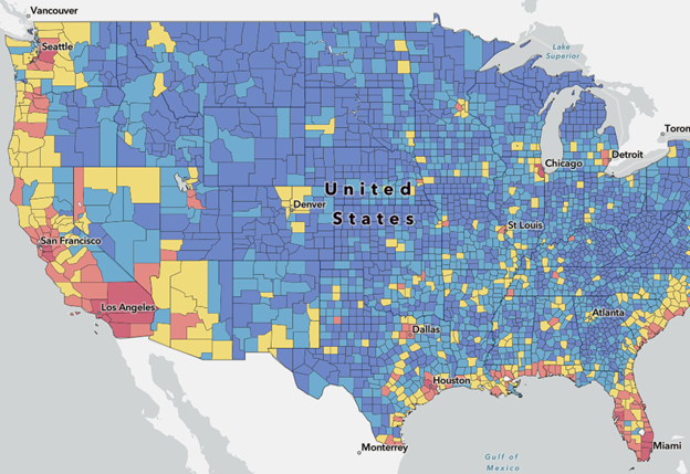 US communities most at risk to natural hazards