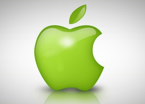 Apple logo in green